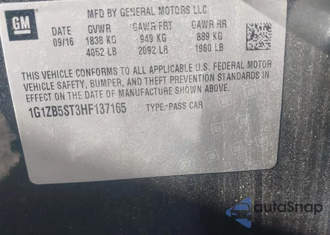 2017 Chevrolet Malibu Ls from USA, damaged, VIN 1G1ZB5ST3HF137165